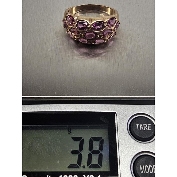 10K YELLOW GOLD PURPLE TOURMALINE RING SIZE 8 - Picture 9 of 9
